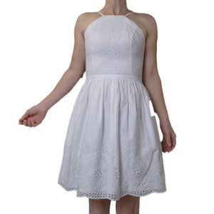 Mini dress White color Cotton Halter dress A&F Size S